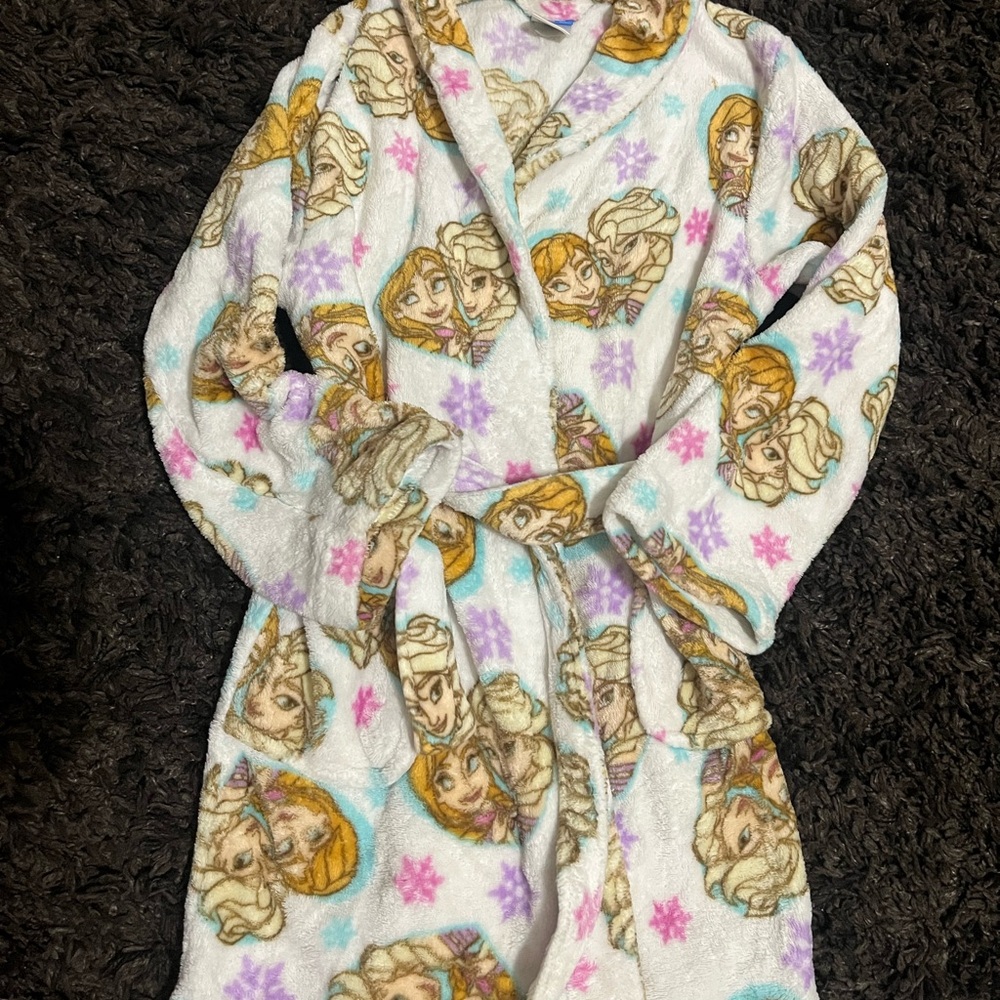 Disney Frozen Kids Pajama Robe with Anna & Elsa Design